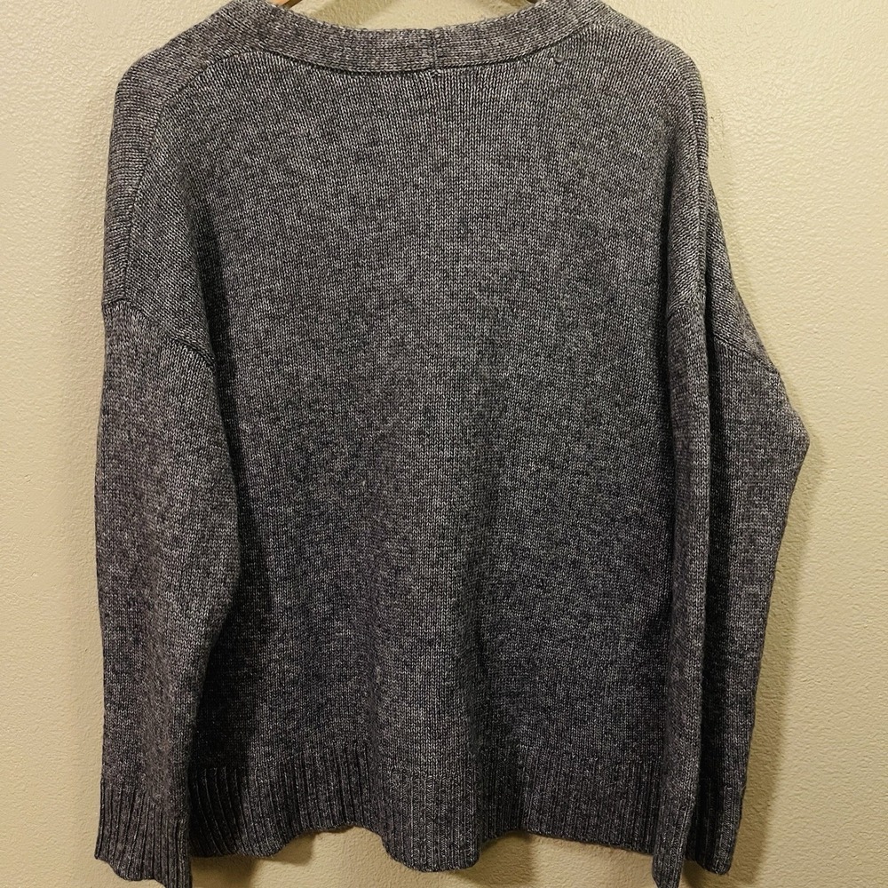 Ella Moss Oversized Knit Cardigan Button Up Gray Pockets Cozy Cabin Ski Size‎ M - Picture 5 of 7